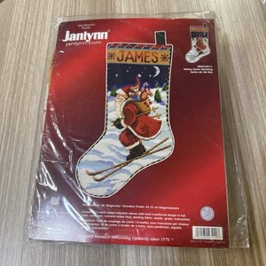 Kit Medias Navidad Janlynn Punta Aguja, ESQUÍ SANTA, Rossi, 023-0411, 18" - Imagen 1 de 2