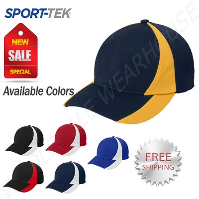Boné Sport-Tek masculino zona seca náilon colorblock esportivo gancho e laço STC11 - Imagem 1 de 2
