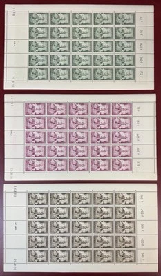 Saar, 1956, Scott #B111-B113  Sheets of 25, Complete Set, Mint, Never Hinged - Image 1 of 2
