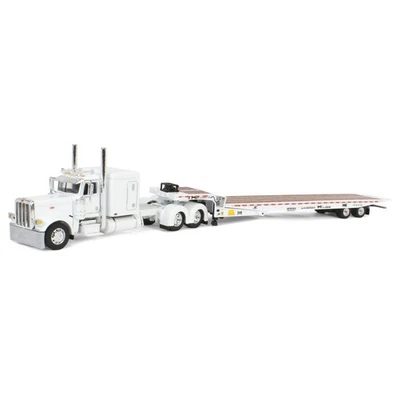 1/64 White Peterbilt 389 w/ Landoll 440B-50CA Traveling Axle Trailer DCP 60-2033 - Image 1 of 4