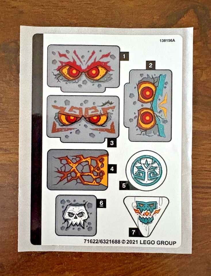 LEGO STICKER SHEET FOR 71747 NINJAGO KEEPERS' VILLAGE - Image 1 of 1