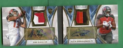 MIKE EVANS JENKINS 2014 TOPPS SUPREME ROOKIE DUAL AUTO RELIC BOOK /15 BUCCANEERS - Image 1 of 2