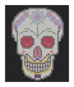 Cross Stitch Kit or Pattern by Florashell - Candy Skull Man - Picture 1 of 1