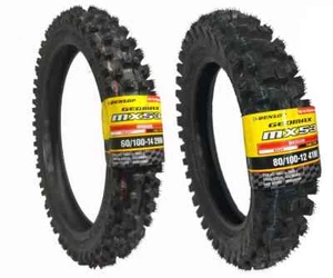 Dunlop 60/100-14 80/100-12 Tire Set MX53 Front Rear CRF110 KLX110 TTR110 - Picture 1 of 3