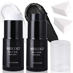 Black White Face Body Paint Stick Kit1.06Oz Clown White Makeup Kit2pcs Hallow... - Picture 1 of 9