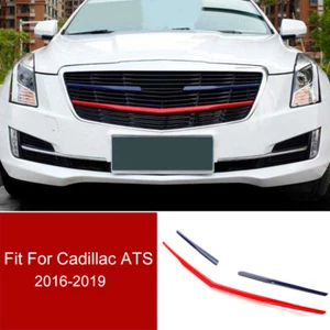Glossy Red&Blue Front Bumper Center Hood Grill Strip For Cadillac ATS 2016-2019 - Picture 1 of 8