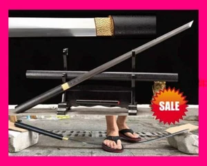 Temper Samurai Katana Sort Sword Falchion HRC60 Manganese Steel Blade Knife-edge - Picture 1 of 10