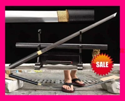 Temper Samurai Katana Sort Sword Falchion HRC60 Manganese Steel Blade Knife-edge - Image 1 of 4