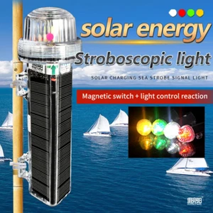 1x Solar LED Warnlicht Netzmarke/Position Marine Signal Light Boot Licht - Bild 1 von 16