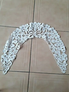  col  ancien  broderie richelieu main @old collar hand - Picture 1 of 5