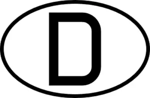 D AUFKLEBER AUTOAUFKLEBER STICKER DEUTSCHLAND BRD DE PKW LÄNDERKENNZEICHEN OVAL - Bild 1 von 5