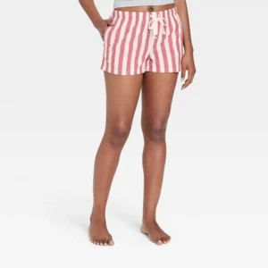 Women's Stars Above Perfectly Cozy Flannel Pajama Shorts - Red/White Size Medium - Picture 1 of 2