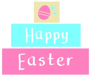 Plantilla Feliz Pascua Artesanía Bloques Mariposas Huevo de Pascua Fuente Primitiva Primavera - Imagen 1 de 1