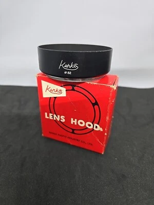 Parasol KENKO 52mm Vintage Años 70 Pantalla Roscado Tornillo En Negro Plata - Japón Foto 1 de 4