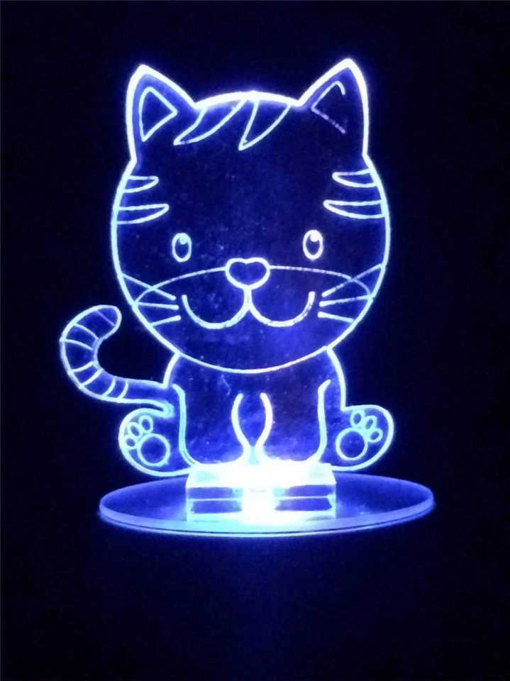 Cute Cat 3D LED Battery USB Night Light Colour Change Room Lamp - image 1 of 1