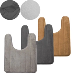 Memory Foam Anti Slip Toilet Floor Mat Soft Washable Bath Pedestal Pad Rug Home - Picture 1 of 12