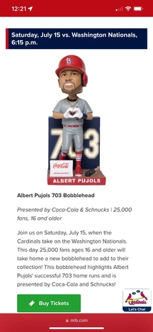 STL CARDINALS ALBERT PUJOLS 703 BOBBLEHEAD Sl  PRESALE 7/15 Cover