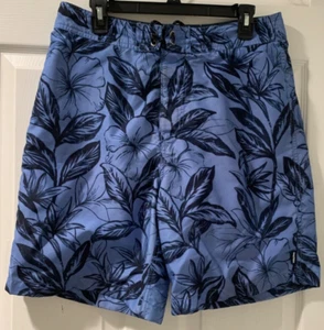 Nautica Navy & Blue Patterned Swim Trunks Bathing Suit Men's Size 32W EUC - Picture 1 of 6
