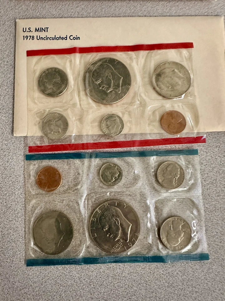 1978 US Mint Set, Envelopes & Cardboard Inserts PD Philadelphia Denver - Image 1 of 1