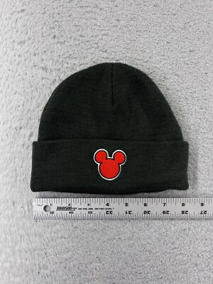 Disney Mickey Mouse Gorro Toque Juvenil OS Verde Oscuro Bordado Tejido Acrílico Foto 1 de 4