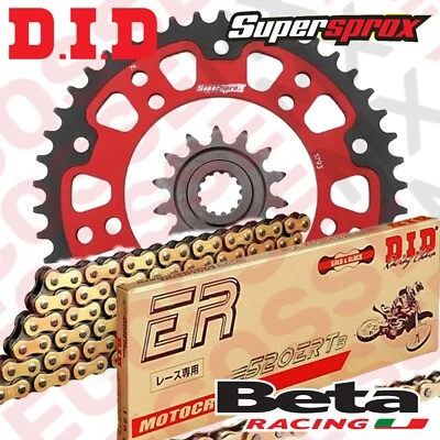 KIT DE CADENA Y PIÑÓN BETA RR250/RR300 ROJO SIGILO SUPERSPORX DID ERT3 13-24 Foto 1 de 4