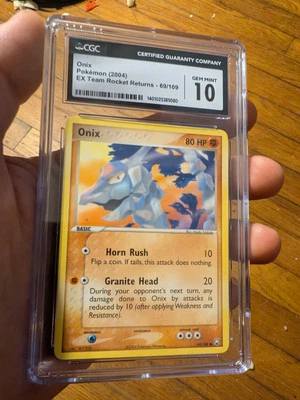 (POP 24) CGC 10 GEM MINT EX Team Rocket Returns Onix 69/109 Pokemon Card - Image 1 of 4