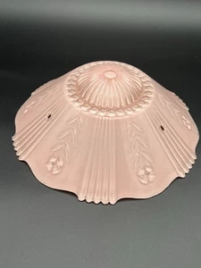 MCM Pink Glass Ceiling Mount Light Fixture Girlie Nursery 3 Holes Dainty 10.5” - Picture 1 of 12