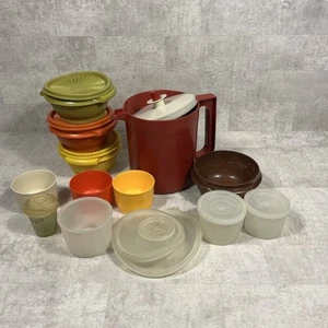 Vintage Tupperware TOYS Mini:Orange Pitcher, 4 Bowls, 3 Cups:Green/yellow/orange - Picture 1 of 10
