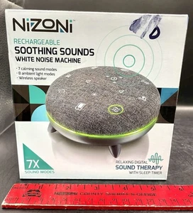 Máquina de ruido blanco recargable Nizoni sonidos calmantes 7 modos de sonido, temporizador nueva en caja - Imagen 1 de 2