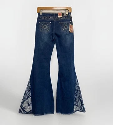 女牛仔五金青少年 16 女孩头巾底部闪光刺绣西部牛仔竞技 — 第 1/4 张图片