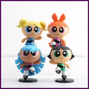 Juego de 4 piezas de figuras de acción de dibujos animados de las niñas superpoderosas colección de juguetes PVC - Imagen 1 de 24