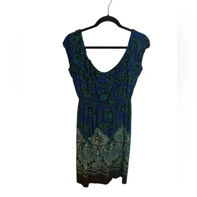 Tiana B. Whimsical Bohemian Y2K Puff Sleeve Paisley Dress Women's Size Small - Image 1 of 4