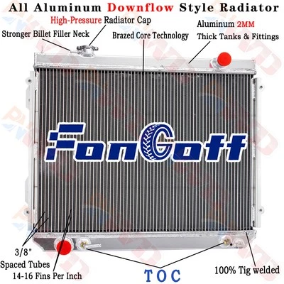 4 Row Radiator For 1995-04 2003 Toyota Tacoma 2.4L 2.7L L4 3.4L V6 18 5/8"H Core - Image 1 of 4