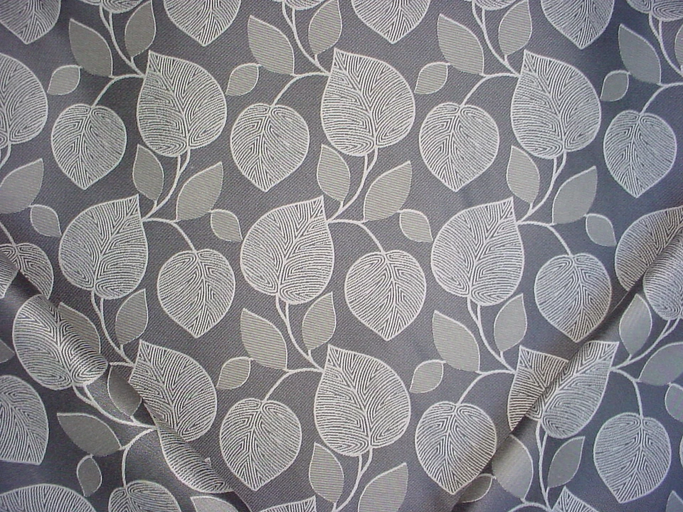 Tela de tapicería gris damasco hoja divertida otoño Robert Allen 231705 7-1/2 años Foto 1 de 4