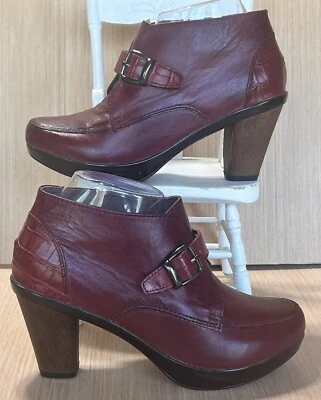 Sanita Bliss Beverly 红色皮革舒适短靴 464202 女式 US 7/EU 38 码 — 第 1/4 张图片