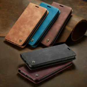 Magnetic Leather Wallet Case For iPhone 15 Pro Max 14 13 12 11 X XR 8 Flip Cover - Picture 1 of 22