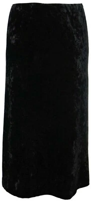 Long Black Crush Velvet Skirts Gothic Hints 38 Inch Length Womens Plus Size - Image 1 of 4