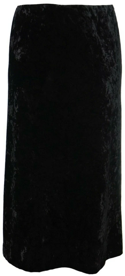 Long Black Crush Velvet Skirts Gothic Hints 38 Inch Length Womens Plus Size - Image 1 of 4