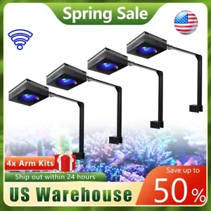 PopBloom RL90 Black WiFi Saltwater Aquarium LED Light for 72inch Marine Aquarium - Picture 1 of 11