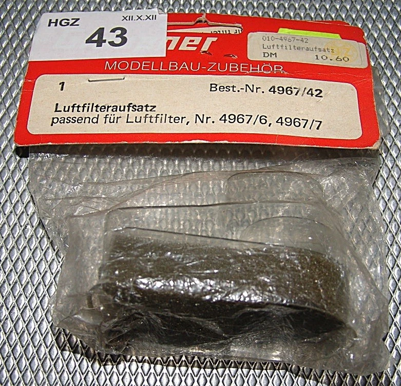 Vintage Graupner 4967/42 z.B. Kyosho Nitro Land Jump Luftfilter Aufsatz Neu NOS - Bild 1 von 1