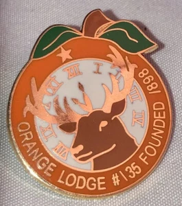 Spilla BPOE Elks per Elks Lodge #135, arancione, New Jersey, spilla a forma di arancione - Foto 1 di 5