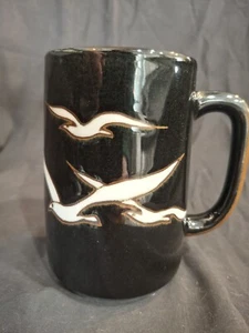 Vintage OTAGIRI Black Coffee Tea Cup Mug w/ Seagulls Birds Made In Japan - Picture 1 of 6