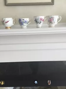 England Bone China Flower Tea or coffee Cup set of 4 - Picture 1 of 12