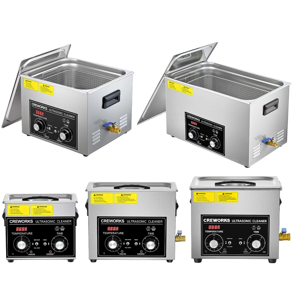 CREWORKS 3/6/10/15/30L mechanisch Ultraschallreinigungsgerät Entgas Ultraschallreiniger