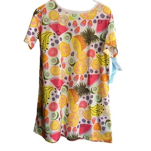 Cat & Jack Multicolor Fruit Print Short Sleeve Nightgown Girls Size XL(14) - Picture 1 of 7
