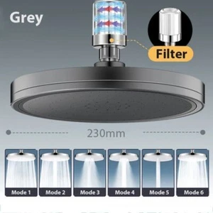 Adjustable 6 Modes Shower Head Large Flow 230MM Big Panel High Pressure New - Picture 1 of 18
