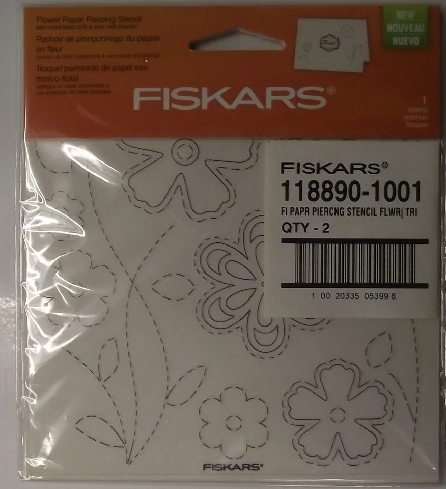 Fiskars 118890-1001 Paper Piercing Stencil 6" x 6" Flowers (2Pk) - Image 1 of 1