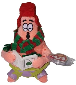 Ty Beanie Baby PATRICK STAR (SILENT NIGHT) 7.5" From Spongebob Squarepants MWMTs - Picture 1 of 9