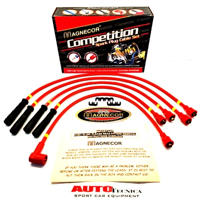 KIT 5 CAVI CANDELE MAGNECOR 8.5 LANCIA DELTA HF INTEGRALE 8V MAGGIORATI SILICONE - Image 1 of 4