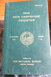 New Hampshire Register 1934 no. 140 National survey 350 pgs - Picture 1 of 7